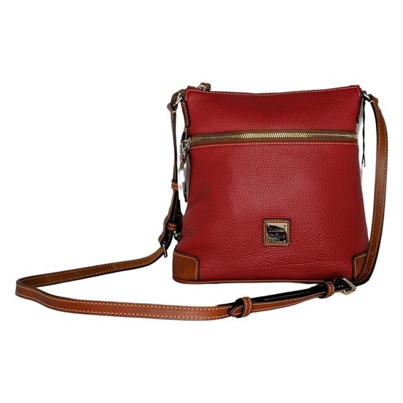 Dooney & Bourke Sz Medium Pebble Leather Crossbody Red A260501 - Picture 3 of 6